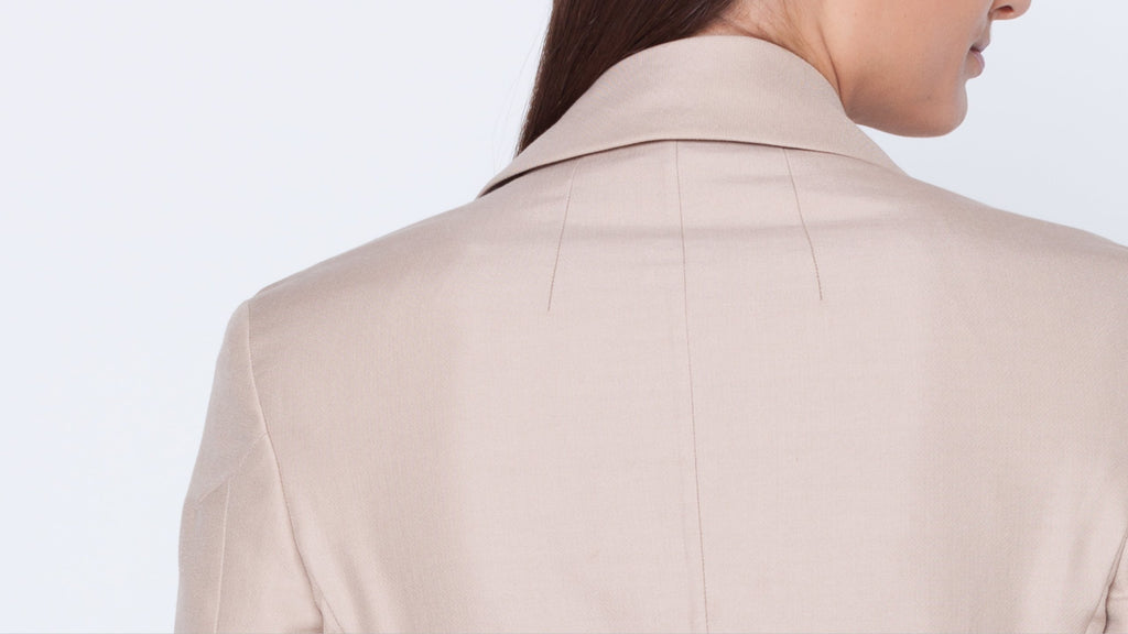 Jacket in Beige with Red and Black Accent Stripes